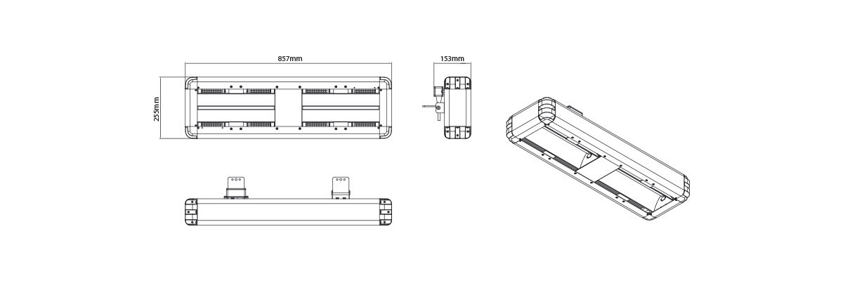 4kW Industrial infrarred heater dimensions